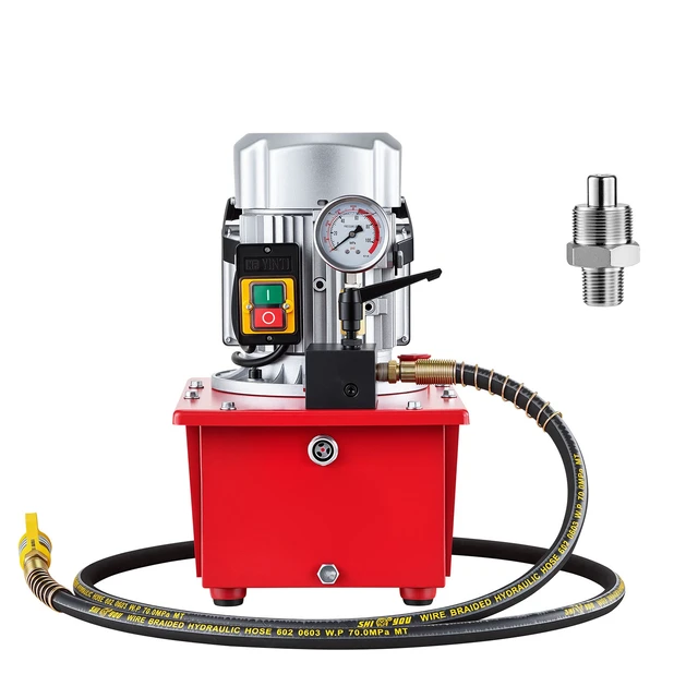 Alt view image 15 of 15 - VEVOR Electric Hydraulic Pump, 750W 10,000 PSI, 120V Single Acting Electric Driven Hydraulic Pump Power Pack Unit, with Manual Valve, 2.1 Gallon / 8L, for Punching, Bending, Single Acting Cylinders