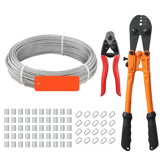 Alt view image 8 of 8 - VEVOR T304 Stainless Steel Cable 1/8" 7x7 Steel Wire Rope 100 ft Cable Railing