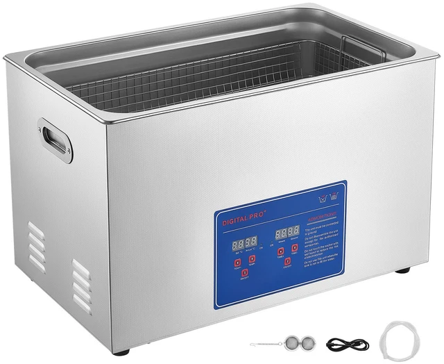 Main image of VEVOR Ultrasonic Cleaner 30L-Class Capacity Ultrasonic Parts Cleaner 40kHz, Digital Time and Temp Control, Stainless Steel Ultra Sonic Cleaning Machine with Cleaning Baskets, for Auto Parts, Glasses