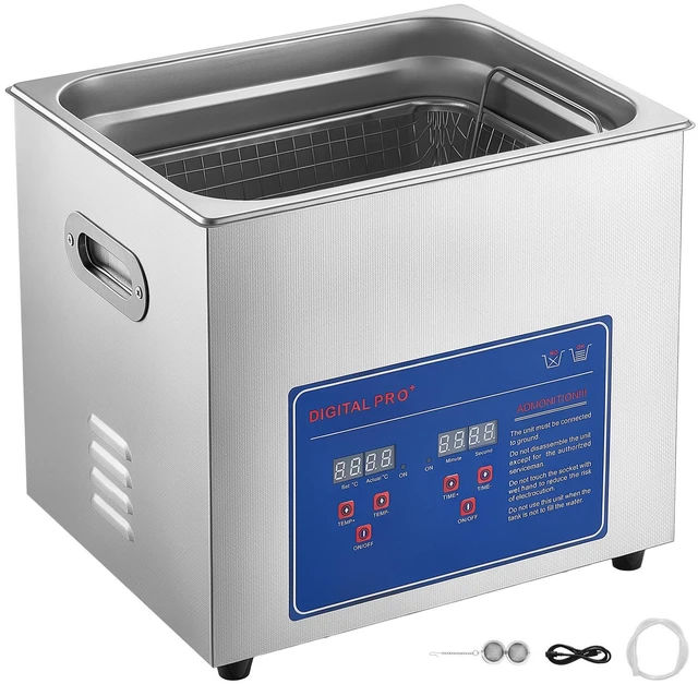 Main image of VEVOR Ultrasonic Cleaner 10L-Class Capacity Ultrasonic Parts Cleaner 40kHz, Digital Time and Temp Control, Stainless Steel Ultra Sonic Cleaning Machine with Cleaning Baskets, for Auto Parts, Glasses