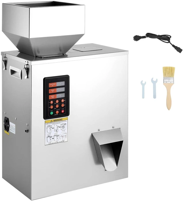 Main image of VEVOR Powder Filling Machine, 10-500g (0.02-1.1lbs) Automatic Particle Dispenser, High Accuracy, Stainless Steel, Intelligent Weighing Dispensing Filler for Coffee Beans, Grains, Tea, Spices, Silver