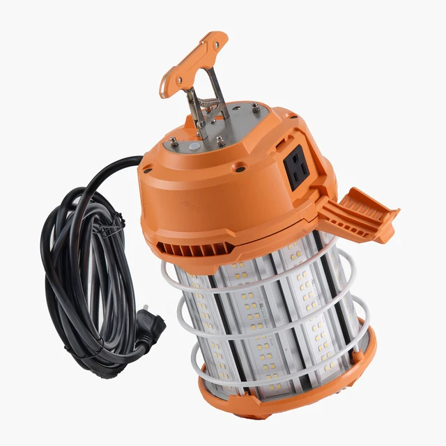 Alt view image 9 of 9 - LED Temporary Work Light, 100W, 14400 lm, 5000K Durable & Water-Resistant, Linkable up to 8 Units, Ceiling or Stand Job Site Illumination for Construction Sites, Workshops, Indoor & Outdoor Use