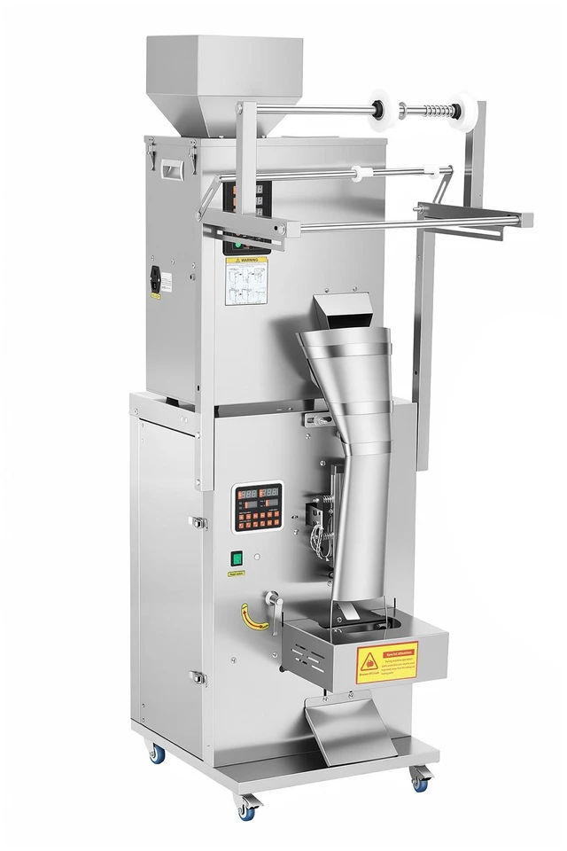 Main image of VEVOR Powder Filling and Sealing Machine, 10-500g(0.02-1.1lbs) Automatic Particle Granule Packaging Machine, Stainless Steel, Weighing Filling Sealing, for Coffee Beans, Grains, Tea, Spices, Silver