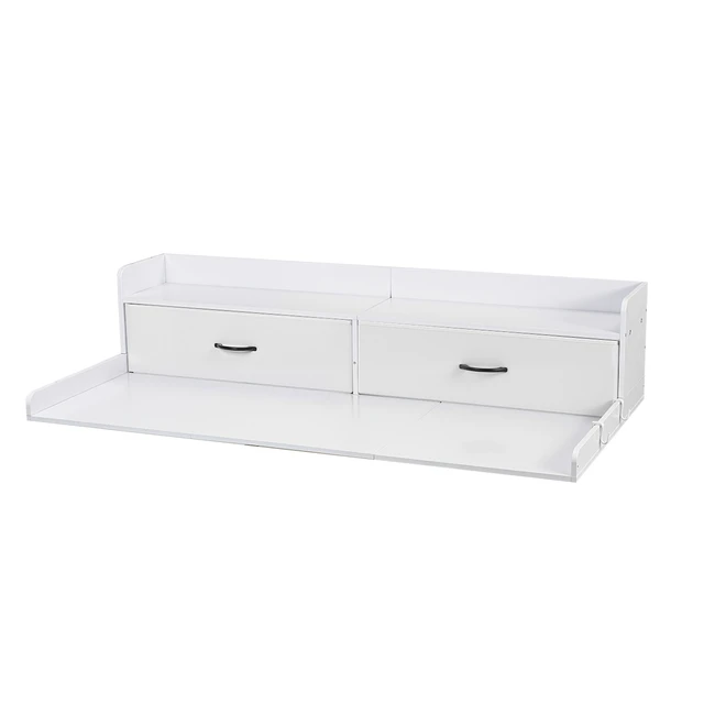 Alt view image 8 of 8 - VEVOR Washer Dryer Countertop with Shelf, 54 x 27.5 in Wooden Washer and Dryer Topper with 2 Drawers & 2 Hooks, Laundry Machine Topper for Laundry Closet Pantry Counter Organization and Storage, White
