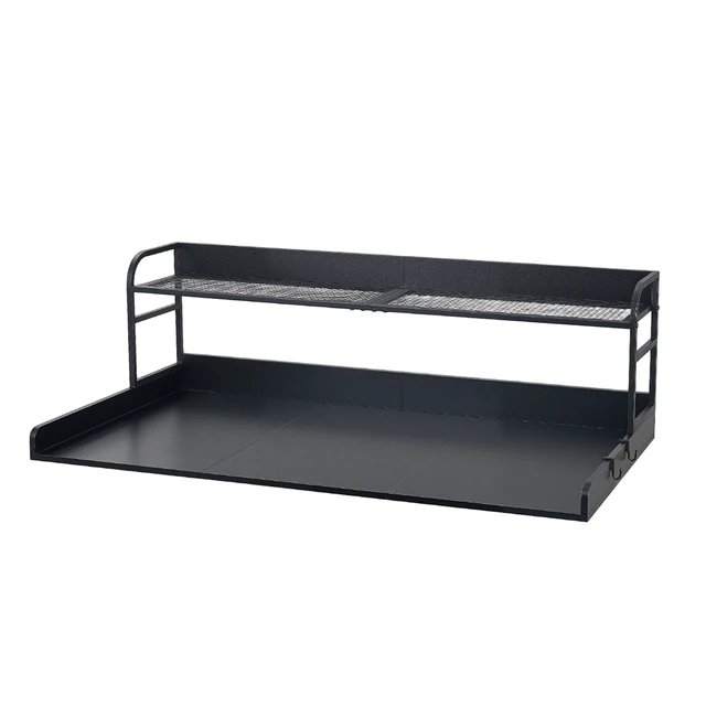 Alt view image 8 of 8 - VEVOR Washer Dryer Countertop with Shelf, 54 x 27.5 in Wooden Washer and Dryer Topper with Edge and 2 Hooks, Laundry Machine Topper for Laundry Closet Pantry Counter Organization and Storage, Black