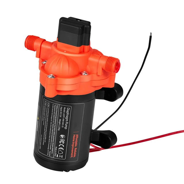 Alt view image 9 of 9 - VEVOR RV Water Pump, 12V DC 4 GPM (15.1 L/min), 3-Chamber Self-Priming Diaphragm Water Pump with Automatic Pressure Switch, 40 PSI Max Pressure, On Demand for RV, Caravan, Marine, Yacht, Car Washing