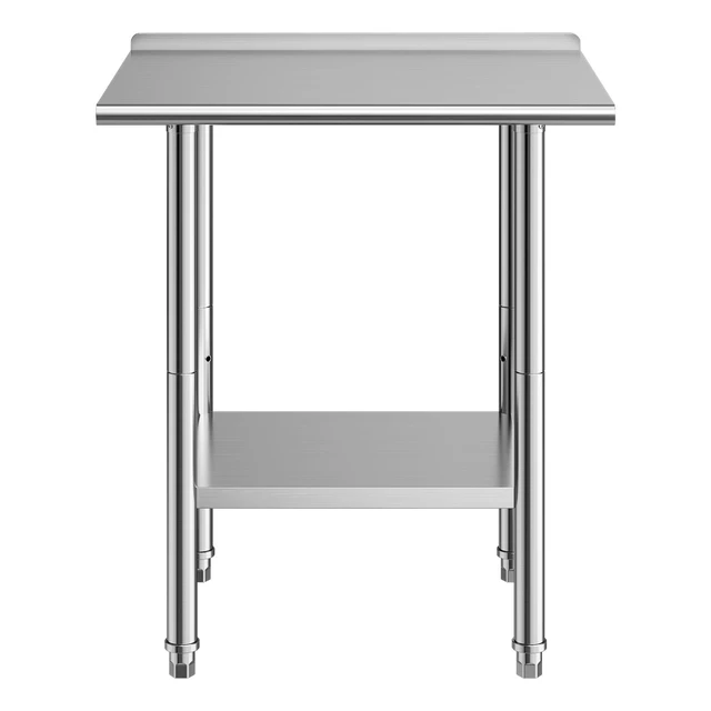 Alt view image 8 of 8 - VEVOR Stainless Steel Work Table, 24x30 Inch Food Prep Table with Backsplash, Commercial Kitchen Workstation with Adjustable Undershelf, Metal Heavy Duty Utility Worktable, for Restaurant Home Outdoor