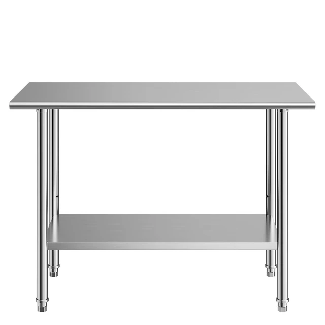 Alt view image 8 of 8 - VEVOR Stainless Steel Work Table, 24x48 Inch Food Prep Table, Commercial Kitchen Workstation with Adjustable Undershelf, Metal Heavy Duty Utility Worktable, for Restaurant Home Hotel Garage Outdoor