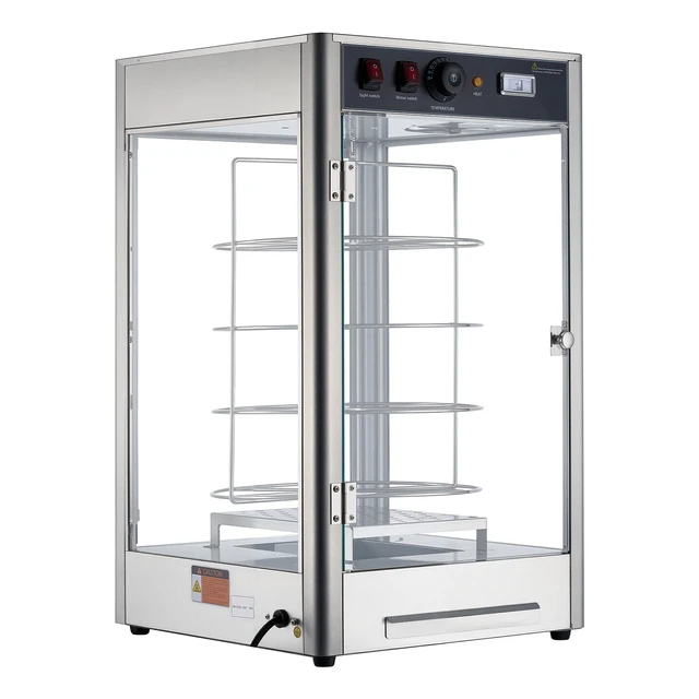 Alt view image 8 of 8 - VEVOR Commercial Food Warmer Display, 4-Tier Pizza Warmer with Rotary Steam Heating for 14 in Pizza, 86~185 Temperature Control and Temp Display, 25W Oven Light + Top LED for Pizza Shop, Restaurant