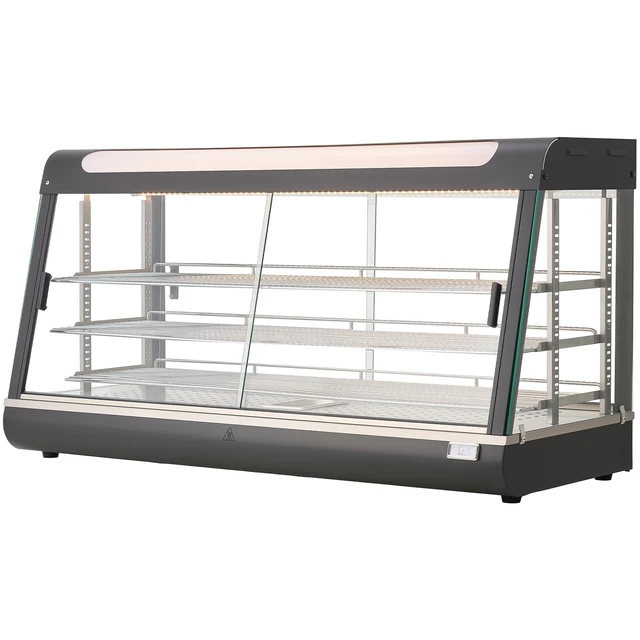 Alt view image 8 of 8 - VEVOR 3-Tier Commercial Food Warmer Display, 1600W Food Display Warmer with LED Light, Top Storage and Adjustable Shelves, 86~185 Steam Heating, 190Qt/180L for Hamburger, Pizza, Bread, Fried Chicken