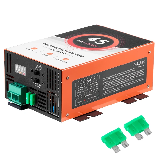 Alt view image 2 of 2 - VEVOR RV Power Converter, 45 Amp, 110V AC to 12V DC RV Converter Battery Charger, Multi Stage Smart Charging, 13V to 16.5V Operating Range, Compatible with Lithium & Lead Acid Battery, for Camper