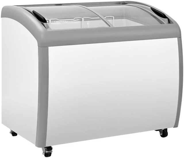 Main image of VEVOR Commercial Ice Cream Display Case, 9.3 Cu.ft Chest Freezer, -19 to 3 Temp Adjustable Mobile Top Deep Freezer with 3 Wire Baskets, 2 Sliding Glass Doors, Locking Casters & LED Strip Lighting