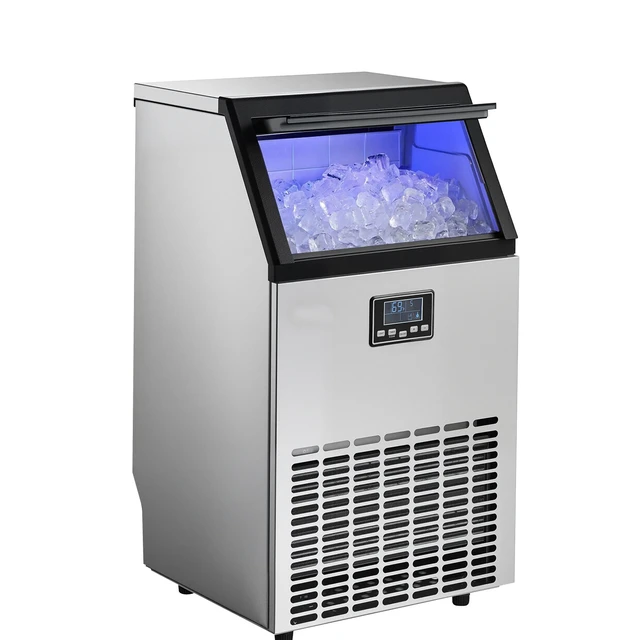 Alt view image 8 of 8 - VEVOR Commercial Ice Maker Machine, 100 lbs/24h with 26 lbs Storage Capacity, Built-in/Freestanding/Under Counter, Stainless Steel Ice Maker with LED Display & Self-Cleaning, for Home Bar Restaurant