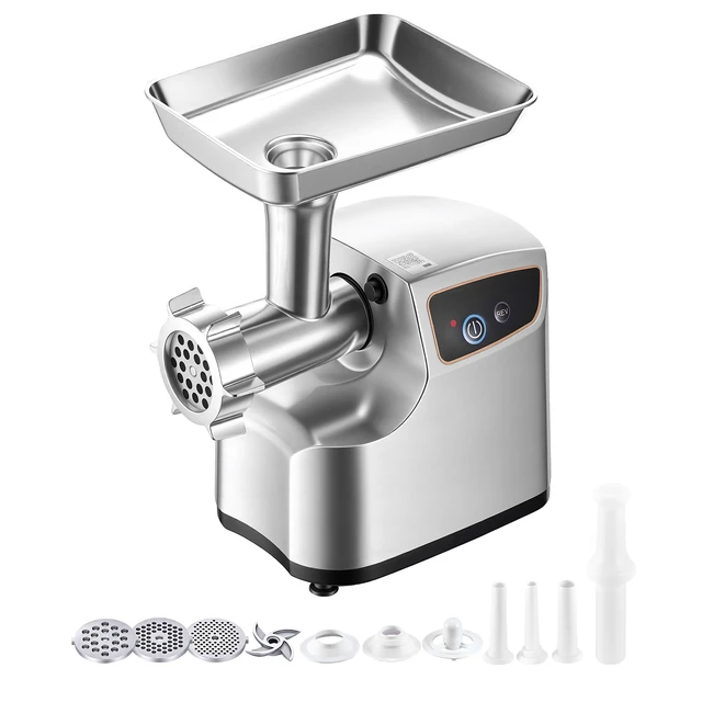 Alt view image 8 of 8 - VEVOR Electric Meat Grinder, 5 Lbs/Min Capacity, #8 Meat Mincer with 3 Grinding Plates, 3 Sausage Stuffing Tubes & Kubbe Kit, 700W/0.77HP Sausage Stuffer Maker for Home Kitchens, ETL Listed