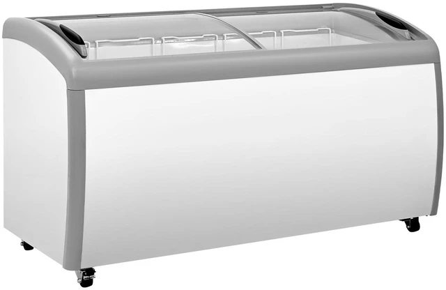 Main image of VEVOR Commercial Ice Cream Display Case, 16.3 Cu.ft Chest Freezer, -19 to 3 Temp Adjustable Mobile Top Deep Freezer with 5 Wire Baskets, 2 Sliding Glass Doors, Locking Casters & LED Strip Lighting