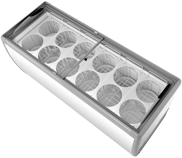 Main image of VEVOR Commercial Ice Cream Display Case, 20 Cu.ft Chest Freezer, Restaurant Gelato Dipping Cabinet Top Deep Freezer with Locking Casters, Sliding Glass Door, LED Lighting, Hold 12 Ice Cream Tubs