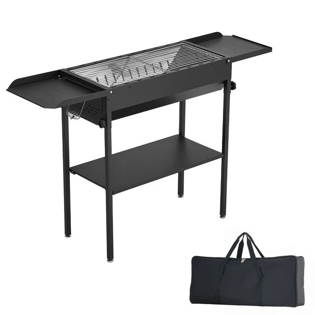 Alt view image 8 of 8 - VEVOR Foldable Charcoal Grill, Portable Charcoal Barbecue Grill with Adjustable Height & Folding Side Tables, High-Temp Powder-Coated Steel Outdoor BBQ Grills for Camping Backyard Parties