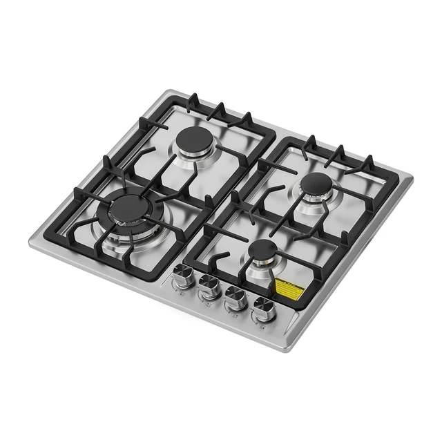 Alt view image 9 of 9 - Vevor 24 inch Gas Cooktop 4 Burners Gas Stove Top, Max 27000BTU Built-in Stainless Steel Stove Top LPG/NG Convertible Dual Fuel Cooktop Stoves with Thermocouple Protection for Kitchen Apartment Rvs