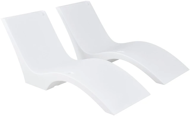 Main image of VEVOR Pool Lounge Chairs, Set of 2 Chaise Lounger, Water Weighted In-Pool Lounger Chairs for up to 9" Water Depths, Anti-Floating Patio Furniture with Cup Phone Holders for Sun Shelf & Tanning Ledge