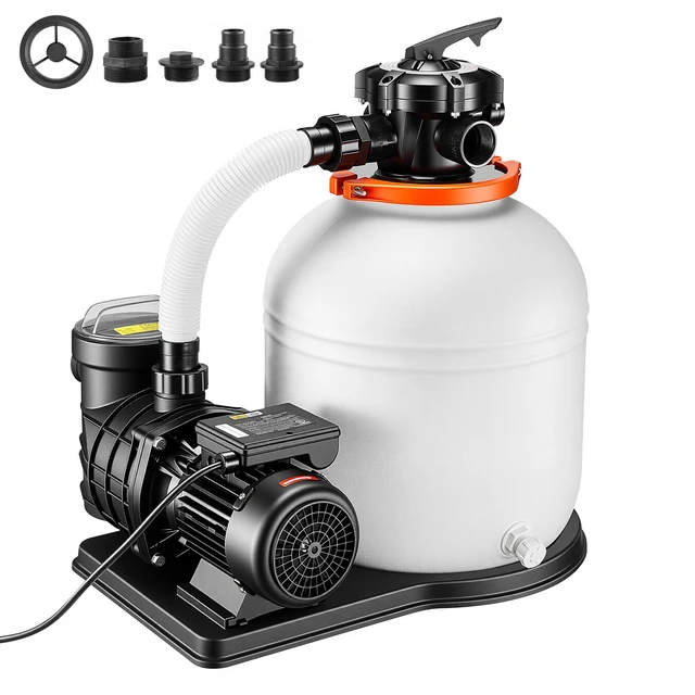 Alt view image 8 of 8 - VEVOR 16 in Sand Filter Pump for Above Ground Pool, 0.75 HP 4400 GPH, Swimming Pool Sand Filter Pump with Pre-Assembled Core & Leak-Resistant Design, 6-Way Valve, High-Efficiency Filtration for Pools