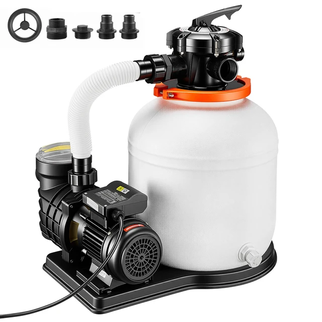 Alt view image 8 of 8 - VEVOR FlashPure Sand Filter Pump, 14 in for Above Ground Pool, 0.75 HP 3500 GPH, Swimming Pool Filter System with Timer, 6X Faster Filtration, Media Installed, Leak-Resistant, Ready to Use Out of Box