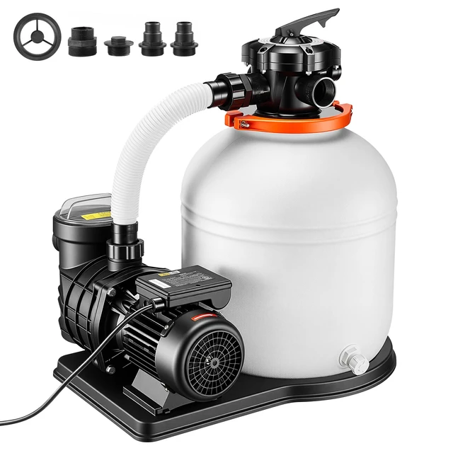 Alt view image 8 of 8 - VEVOR FlashPure Sand Filter Pump, 16 in for Above Ground Pool, 1 HP 4400 GPH, Swimming Pool Filter System with Timer, 6X Faster Filtration with Media Installed, Leak-Resistant, Ready to Use Out of Box