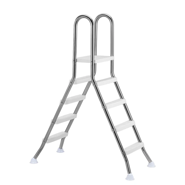 Alt view image 8 of 8 - VEVOR Above Ground Pool Ladder, Stainless Steel A-Frame Swimming Pool Stairs for 49.2 in High Wall, 330 lbs Capacity Heavy Duty Entry/Exit Steps with Secure Non-Slip 4 Steps and Platform, Silver