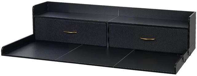Alt view image 8 of 8 - VEVOR Washer Dryer Countertop with Shelf, 54 x 27.5 in Wooden Washer and Dryer Topper with 2 Drawers & 2 Hooks, Laundry Machine Topper for Laundry Closet Pantry Counter Organization and Storage, Black