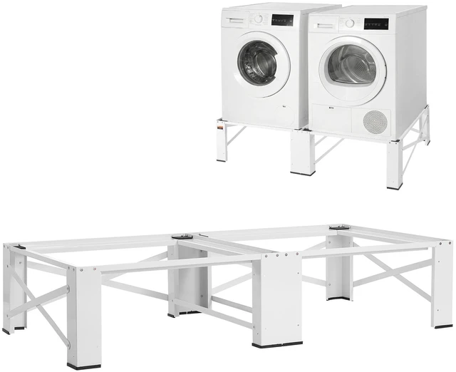 Main image of VEVOR Laundry Pedestal, 12 in Height, Washer and Dryer Pedestals with 700 lbs Weight Load Capacity, Non-Slip Feet, 28.3 x 28.3 in Washing Machine Stand Universal Fit, White, 2 Pack