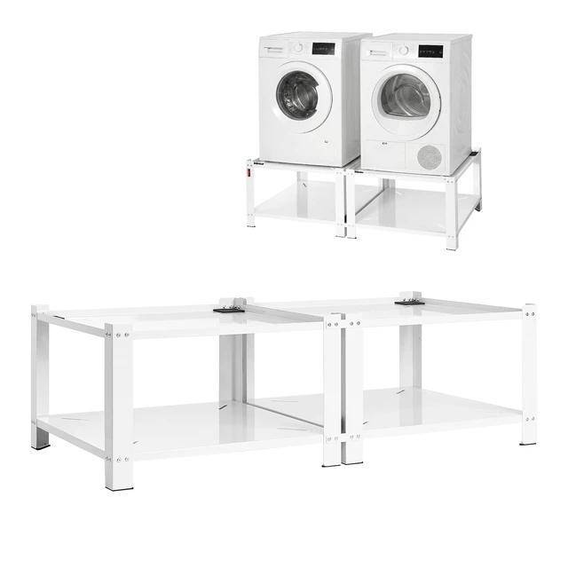 Alt view image 8 of 8 - VEVOR Laundry Pedestal, 16.1 in Height, 27.5 x 27.5 in Washer and Dryer Pedestals with Storage Shelf, 700 lbs Load Capacity, Non-Slip Feet, Washing Machine Stand Universal Fit, White, 2 Pack