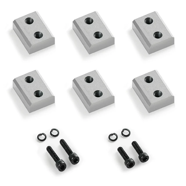 Alt view image 2 of 2 - VEVOR Rebar Cutter Blades, 6 Pcs Replacement Jaw Blades for 3/4Inch 20mm #6 Electric Rebar Cutter, Double-sided, CR12MOV High-Hardness Steel, Fast Efficient with Screws and Spring Washer, Silver