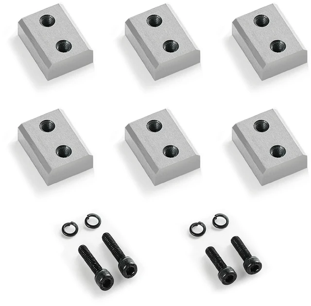 Alt view image 2 of 2 - VEVOR Rebar Cutter Blades, 6 Pcs Replacement Jaw Blades for 7/8Inch 22mm #7 Electric Rebar Cutter, Double-sided, CR12MOV High-Hardness Steel, Fast Efficient with Screws and Spring Washer, Silver