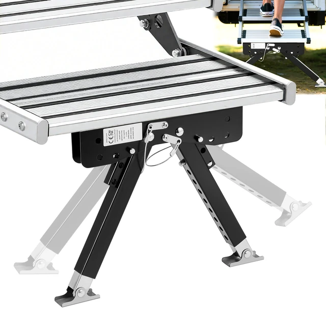 Alt view image 2 of 2 - Vevor RV Step Stabilizer, Height Adjustable Step Stabilizer Kit, Camper Stair Stabilizers with Powder Coated Steel for 5th Wheels, Travel Trailers and Motorhomes, Adjustable from 3 inch to 15 inch