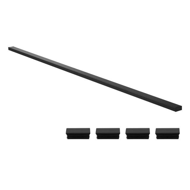 Alt view image 9 of 9 - VEVOR 6.5 ft Stainless Steel Handrail, Rectangular Top Stair Deck Hand Rail for Outdoor/Indoor Steps with End Cap,Matte Black Coating Adjustable Metal Stair Rail for Cable Railing Kit