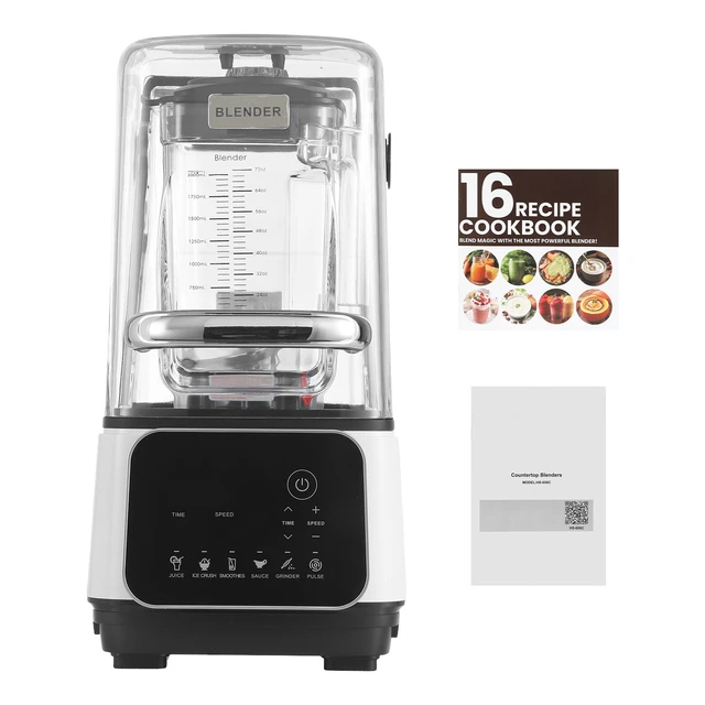 Alt view image 8 of 8 - VEVOR Blender, 68 oz Professional Countertop Blenders with Shield, 2200W 26000RPM Kitchen Food Processor Combo, Self-Cleaning, Speed Adjustable, 6 Preset Menu for Smoothies, Ice Crushing, Puree, White