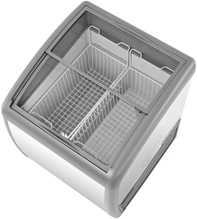 Main image of VEVOR Commercial Ice Cream Display Case, 5.4 Cu.ft Chest Freezer, -19 to 3 Temp Adjustable Mobile Top Deep Freezer with 2 Wire Baskets, 2 Sliding Glass Doors, Locking Casters & LED Strip Lighting