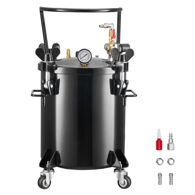 Alt view image 9 of 9 - VEVOR Pressure Pot Paint Tank, 5.3 Gal/20 L Heavy Duty Steel Air Tool Pressure Pot, Spray Paint Pressures Pots with Three Quick-Connect Couplers for Home Use, DIY, Art Creations, Large-Diameter Tank