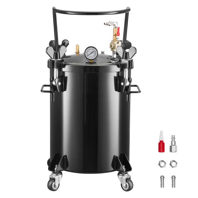 Alt view image 9 of 9 - VEVOR Pressure Pot Paint Tank, 7.9 Gal/30 L Heavy Duty Steel Air Tool Pressure Pot, Spray Paint Pressures Pots with Three Quick-Connect Couplers for Home Use, DIY, Art Creations, Large-Diameter Tank