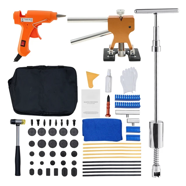 Alt view image 9 of 9 - VEVOR Dent Puller Kit Car Body Dent Puller 61 PCS Paintless Hail Damage Remover