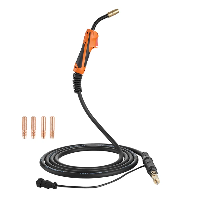 Alt view image 8 of 8 - VEVOR 150A MIG Welding Gun with 15FT Cable, Replacement for Miller M-15/M-150 (249041) - with 5PCS Mig Welding Contact Tips