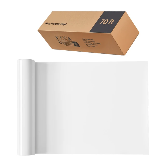 Alt view image 2 of 2 - VEVOR Heat Transfer Vinyl HTV Iron on Vinyl Roll 12 in x 70 ft Glossy White