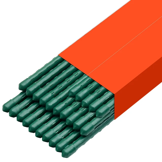 Alt view image 9 of 9 - Garden Stakes, 25 Pack, 70.87 inch, Plastic Coated Metal Tomato Stakes, Garden Sticks for Plants Support, with Pointed End and Non-Slip Bumps for Growing Climbing Plants, Outdoor Vegetables