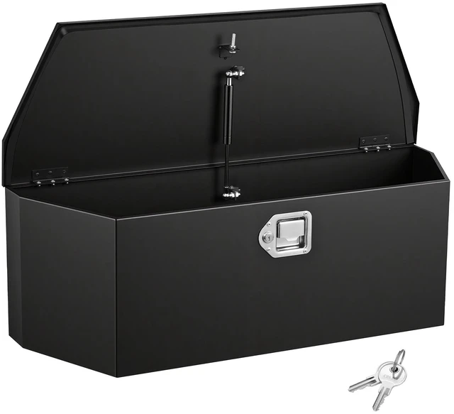 Alt view image 15 of 15 - Trailer Tongue Box, Carbon Steel Tongue Box Tool Chest, Heavy Duty Trailer Box Storage with Lock and Keys, Utility Trailer Tongue Tool Box for Pickup Truck Bed, RV Trailer, 36"x12"x12"