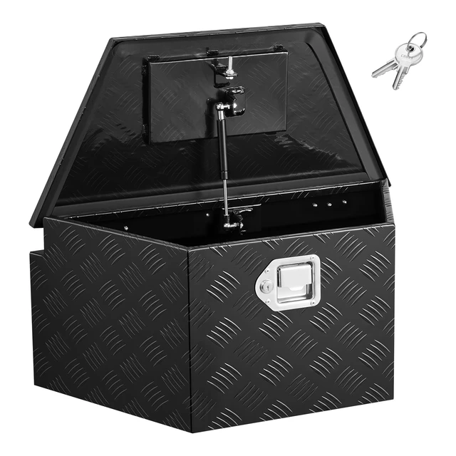 Alt view image 8 of 8 - VEVOR Trailer Tongue Box, 26" x 13" x 12" Aluminum Trailer Tongue Tool Box, Heavy Duty Storage Organizer with Lock and Keys, Utility Tool Chest for Pickup Truck Bed, RV, SUV, Off-Road Vehicle, Black