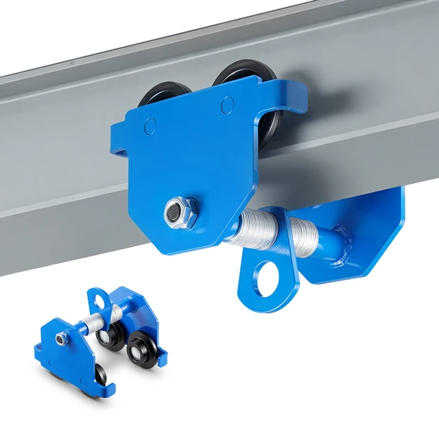 Alt view image 8 of 8 - VEVOR Manual Trolley, 1100 lbs/0.5 Ton Capacity, Push Beam Trolley with Dual Wheels, Adjustable for I-Beam Flange Width 2.1" to 5.5", Heavy Duty Carbon Steel Garage Hoist for Straight & Curved I Beam