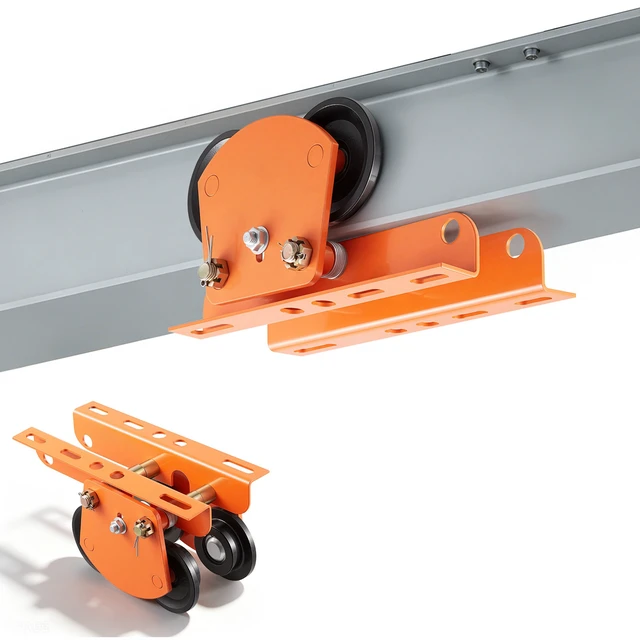 Alt view image 8 of 8 - VEVOR Electric Hoist Manual Trolley, 2200 lbs/1 Ton Load for PA600 PA700 PA800 PA900 PA1000, Push Beam Trolley with Dual Wheels, 2.68"-4.33" Adjustable Beam Flange Width for Straight & Curved I-Beam