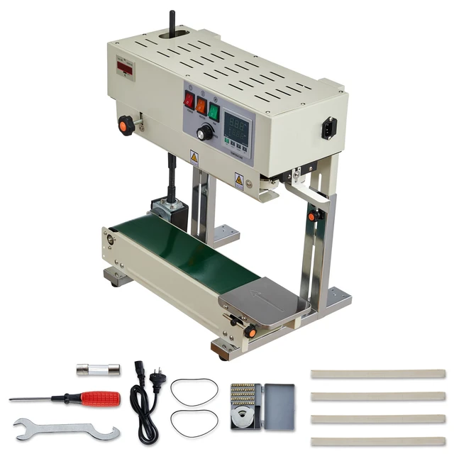 Alt view image 2 of 2 - VEVOR Continuous Bag Band Sealing Machine, 0.24-0.47 in Seal Width, Vertical Band Sealer Machine with Roller Printing , Temp & Speed Adjustable, Heat Sealing Machine for 0.001-0.03 in Plastic Bags