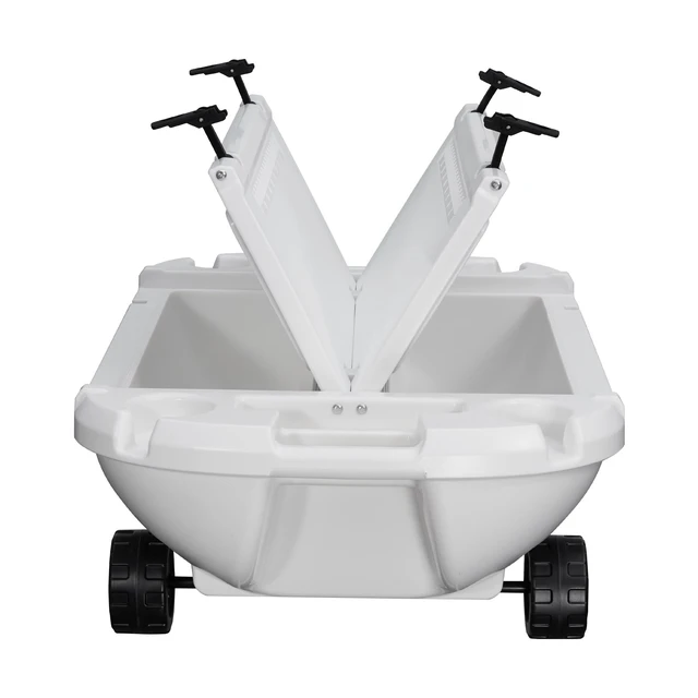 Alt view image 8 of 8 - VEVOR Floating Cooler, 40 QT Floating Ice Chest with Dry Storage, Wheels & Tow Rope, Premium LLDPE Amphibious Drink Cooler for Water & Land, Cruise Stable on Lake, River, Pool, Beach, Kayak, White