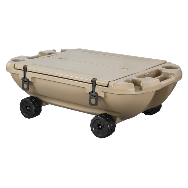 Alt view image 8 of 8 - VEVOR Floating Cooler, 40 QT Floating Ice Chest with Dry Storage, Wheels & Tow Rope, Premium LLDPE Amphibious Drink Cooler for Water & Land, Stable Cruiser on Lake, River, Pool, Beach, Kayak, Apricot
