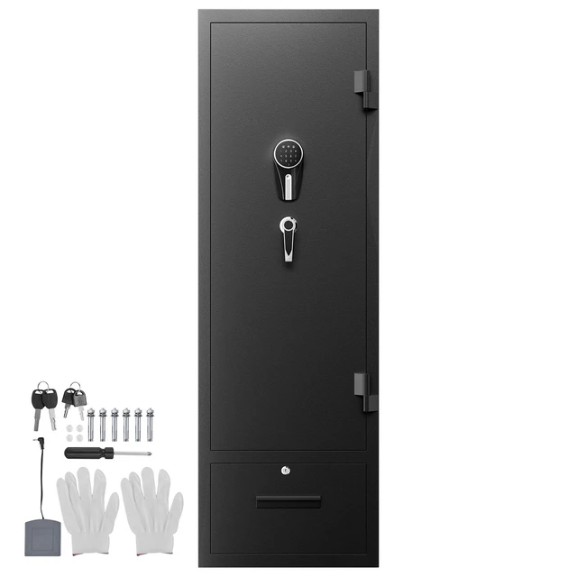 Alt view image 9 of 9 - VEVOR 4 Gun Safe Long Gun Cabinet for Rifles & Pistols with Key and Password